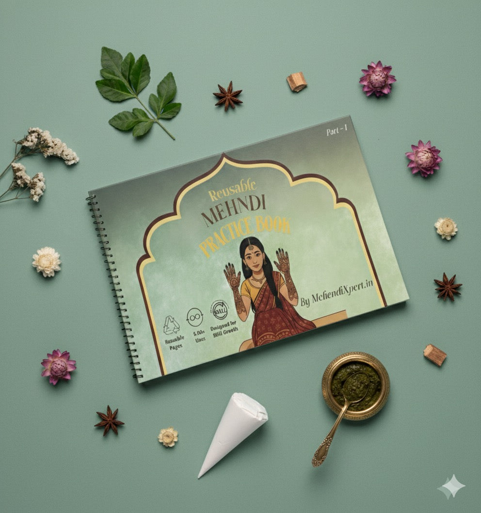 Reusable Mehndi Practice Book – Learn, Perfect, Reuse!